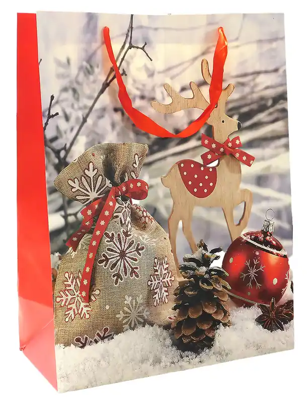 Bezpečná Platba PROHOME - Dárková taška vánoční 38x50x18cm