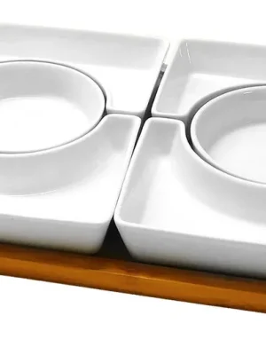 Tovární Cena PROHOME - Servírovací podnos a keramické misky 31x21cm