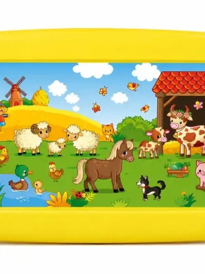 TVAR - Podnos žlutý farma 18,6x13,7cm Akce
