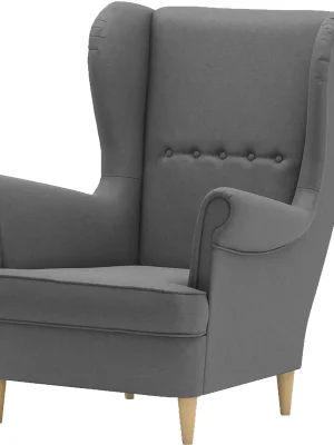 Křeslo ušák KING II tmavěšedý - MALMO 95 Must-Have
