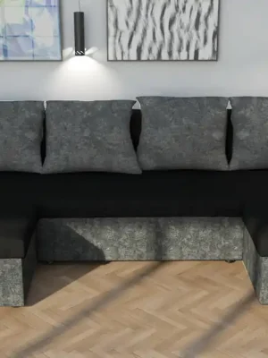 Rozkládací sedačka LOGAN černo-tmavěšedá Speciální Cena