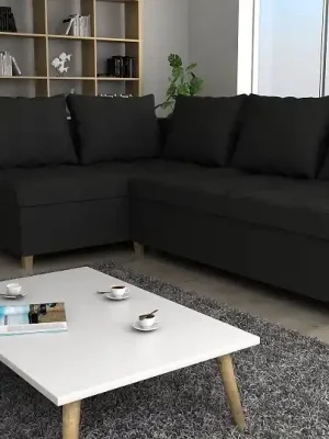 Dokud Zásoby Vydrží Rohová rozkládací sedačka DREAMER černá - SAWANA 14
