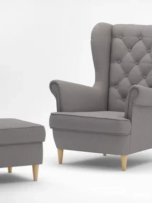Křeslo ušák KING III + taburet volba barvy Výprodej