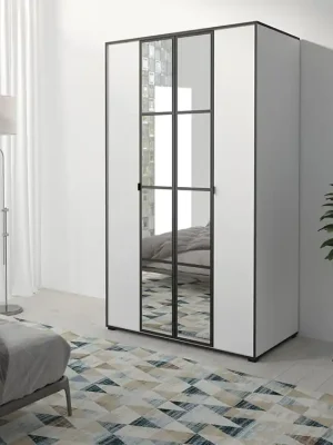 Šatní skříň OSLIN I 120 cm bílá + černá Aktuální
