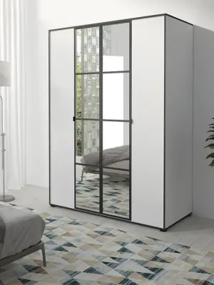Nejlepší Volba Šatní skříň OSLIN I 150 cm bíla + černá