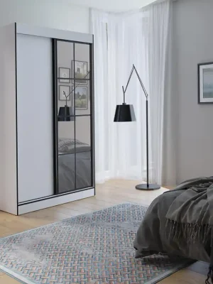 Šatní skříň OSLIN II 120 cm bílá + černá Koupit Online
