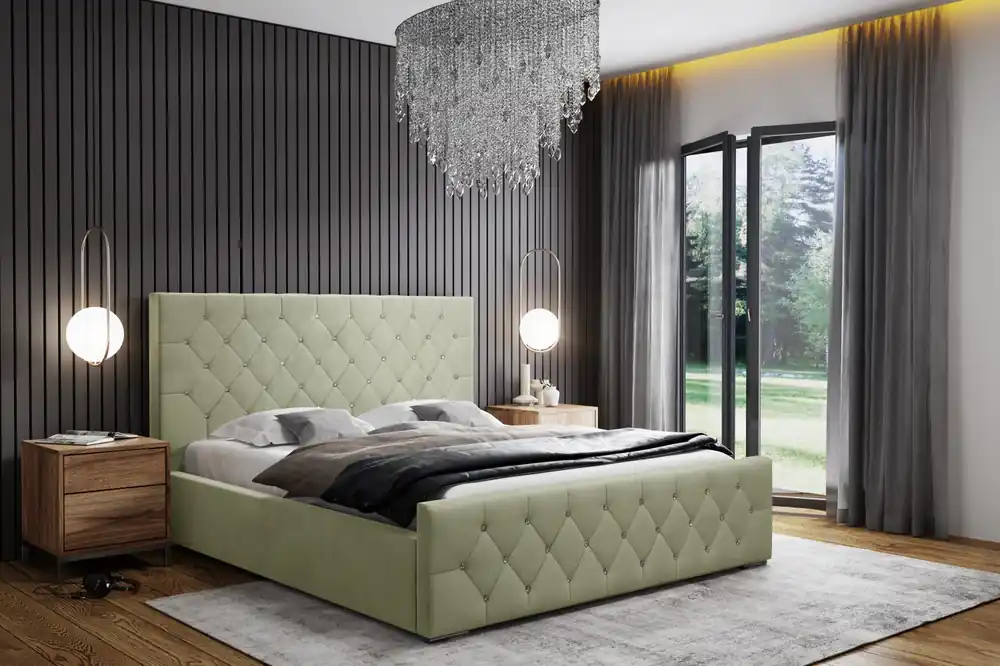 Speciální Cena Postel MODEL 01 140x200 světlezelená - MAGIC VELVET 2227