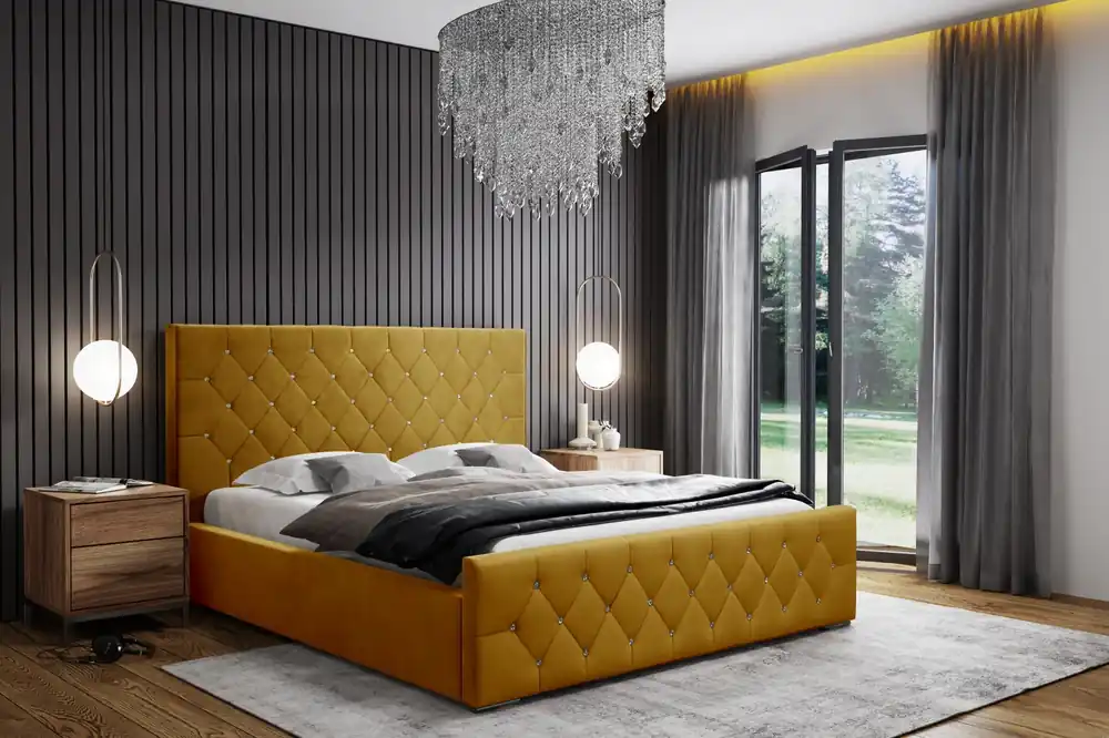 Koupit Online Postel MODEL 01 160x200 hořčicová - MAGIC VELVET 2290