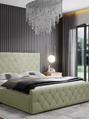 Levný Postel MODEL 01 160x200 světlezelená - MAGIC VELVET 2227