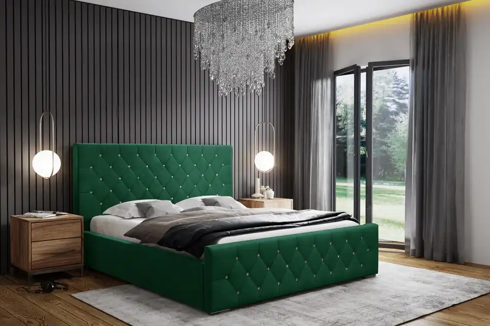 Nová Kolekce Postel MODEL 01 180x200 zelená - MAGIC VELVET 2225