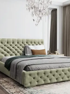 Značkový Postel MODEL 02 120x200 světlezelená - MAGIC VELVET 2243
