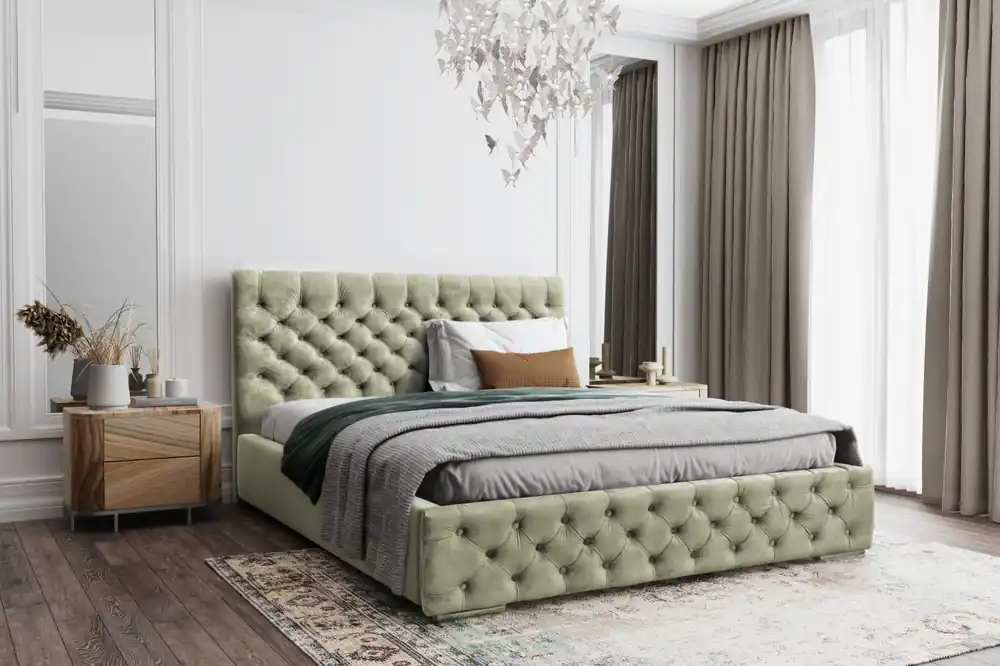 Značkový Postel MODEL 02 120x200 světlezelená - MAGIC VELVET 2243