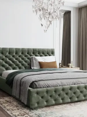 Postel MODEL 02 120x200 olivově zelená - MAGIC VELVET 2295 Autentický