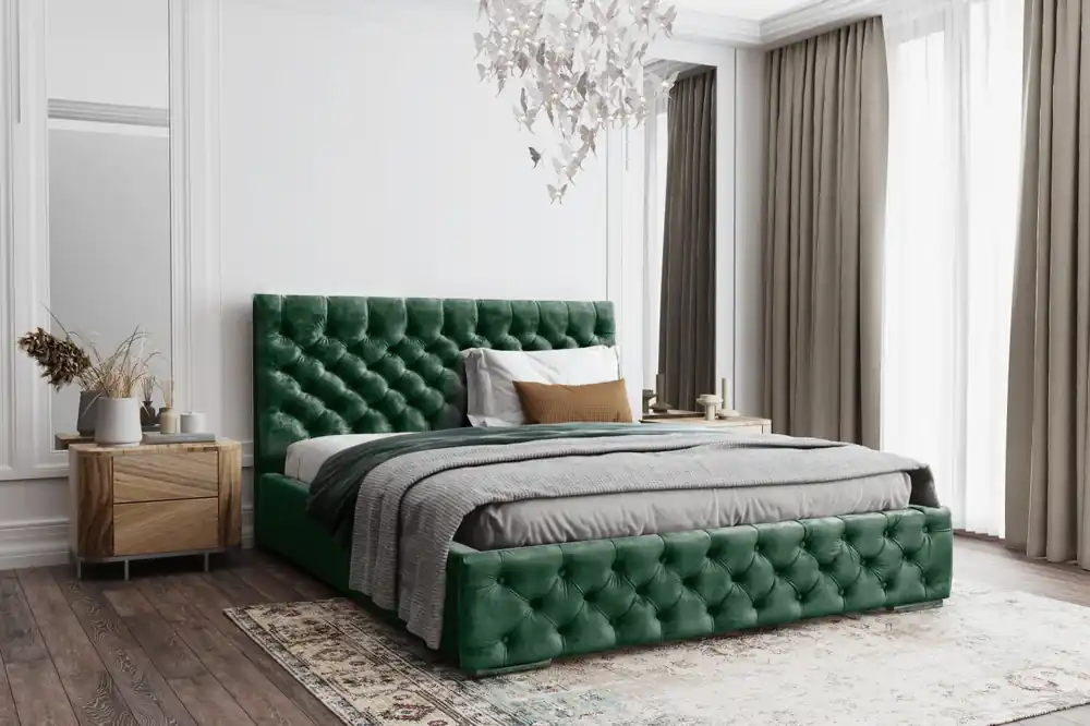 Novinka Postel MODEL 02 120x200 zelená - MAGIC VELVET 2225