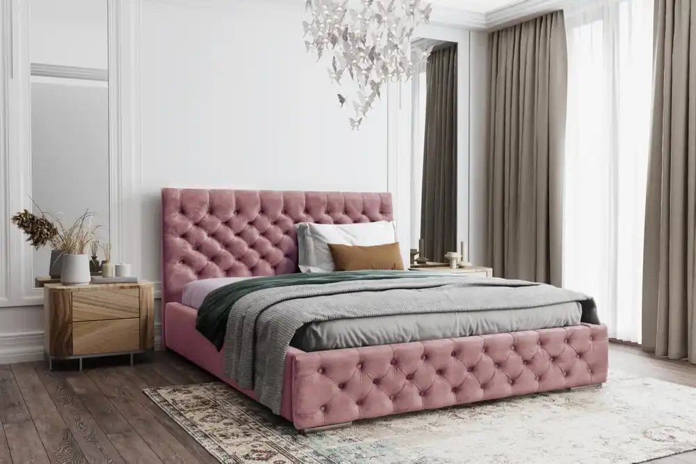 Tovární Cena Postel MODEL 02 140x200 starorůžová - MAGIC VELVET 2257
