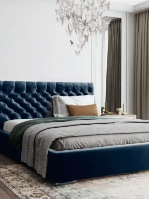 Postel MODEL 03 120x200 modrá - MAGIC VELVET 2216 Nízká Cena