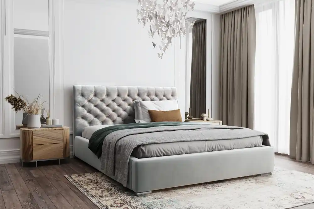 Nejprodávanější Postel MODEL 03 160x200 šedá - MAGIC VELVET 2240
