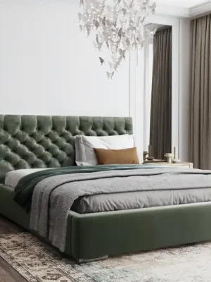 Rychlé Dodání Postel MODEL 03 180x200 olivově zelená - MAGIC VELVET 2295
