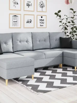 Must-Have Rozkládací sedací souprava ANIKA světlešedá - MALMO 90 + MALMO 95