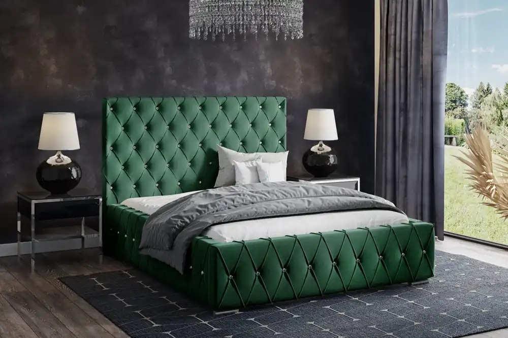 Novinka Postel MODEL 06 140x200 zelená - MAGIC VELVET 2225
