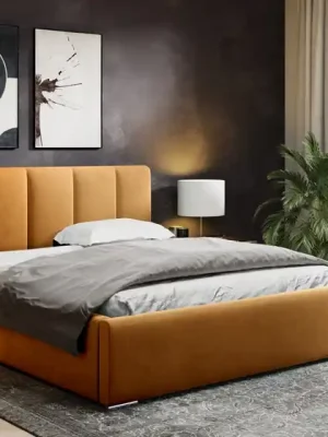 Přímo Od Výrobce Postel MODEL 08 120x200 hořčicová - MAGIC VELVET 2212