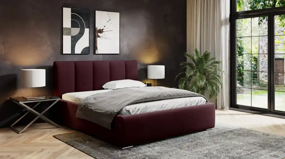 Postel MODEL 08 160x200 bordó - MAGIC VELVET 2229 Vrácení Zdarma