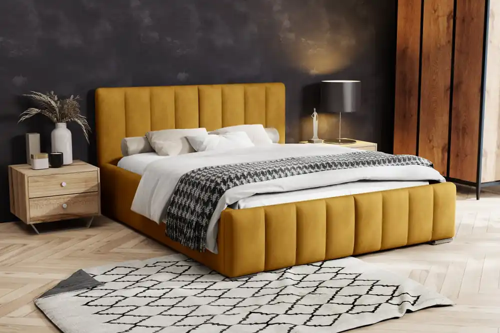 Nejlepší Volba Postel MODEL 10 160x200 hořčicová - MAGIC VELVET 2212