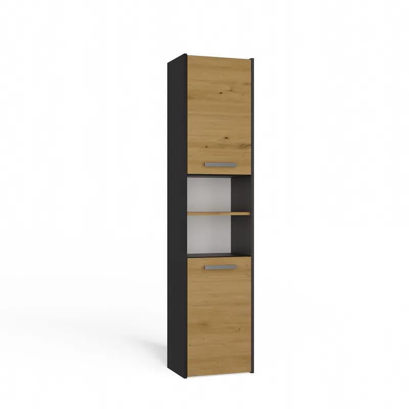 Autentický Koupelnová skříňka S40 Antracit + dub artisan