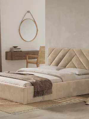 Tovární Cena Postel PRATO 180x200 béžová s úložným prostorem