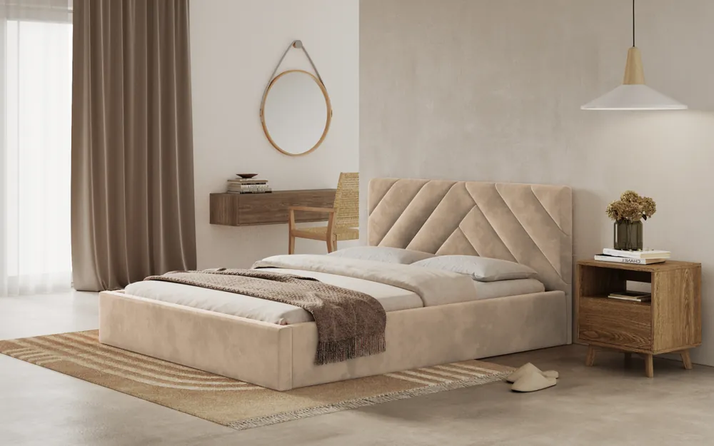 Tovární Cena Postel PRATO 180x200 béžová s úložným prostorem
