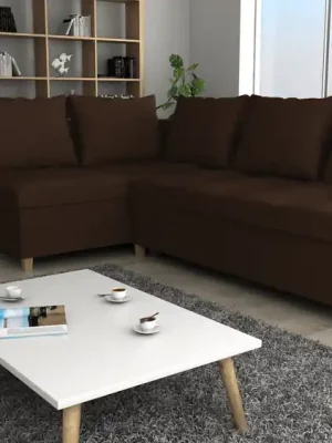 Koupit Online Rohová rozkládací sedačka DREAMER tmavěhnědá - SAWANA 16