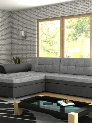 Must-Have Rohová rozkládací sedačka SERGIO šedá-tmavěšedá - SAWANA 21 + SAWANA 96