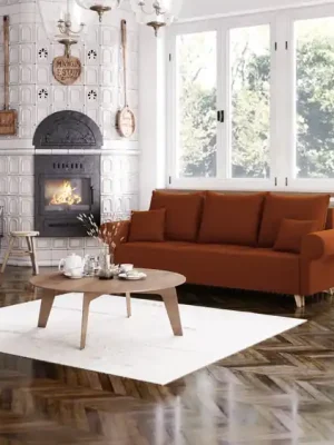 Super Cena Sedací souprava ESTELA 3+1+1 oranžová - CORD 205.11