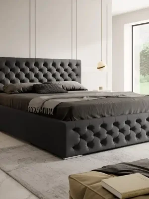 Akční Nabídka Postel MODEL 02 120x200 černá - MAGIC VELVET 2219