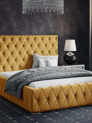 Novinka Postel MODEL 06 200x200 hořčicová - MAGIC VELVET 2212