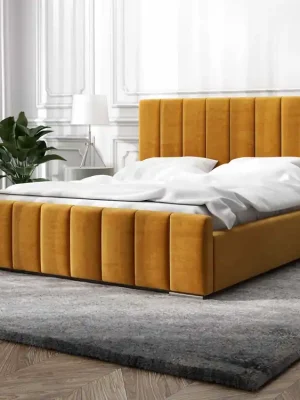 Nová Kolekce Postel MODEL 12 160x200 hořčicová - MAGIC VELVET 2288