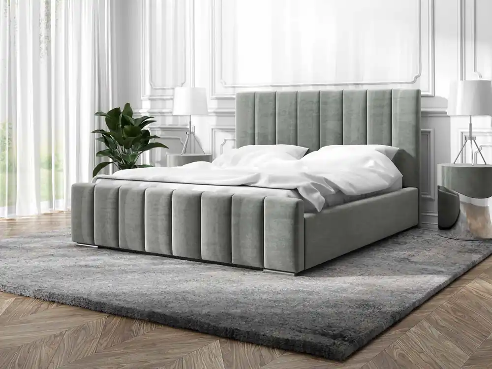 Nová Kolekce Postel MODEL 12 160x200 šedá - MAGIC VELVET 2241
