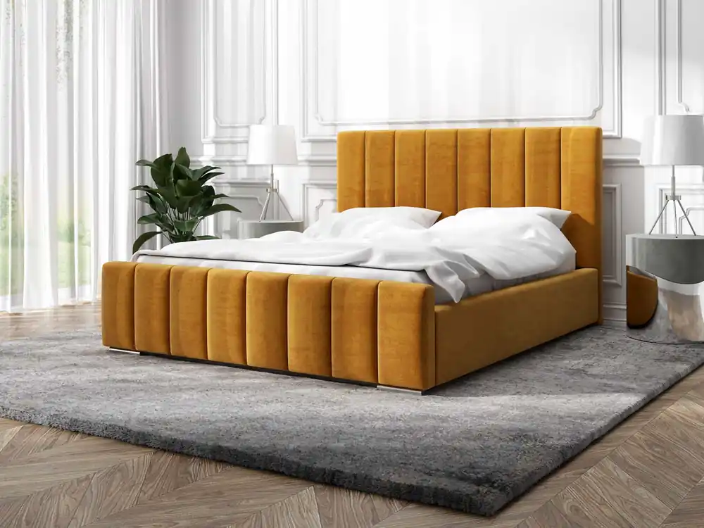 Cenový Hit Postel MODEL 12 180x200 hořčicová - MAGIC VELVET 2288