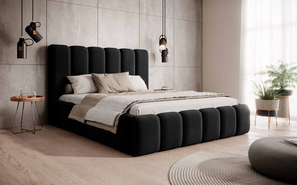 Zlevněný Postel MODEL 14 140x200 černá - MAGIC VELVET 2219