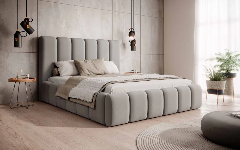Aktuální Postel MODEL 14 140x200 světlešedá - MAGIC VELVET 2240