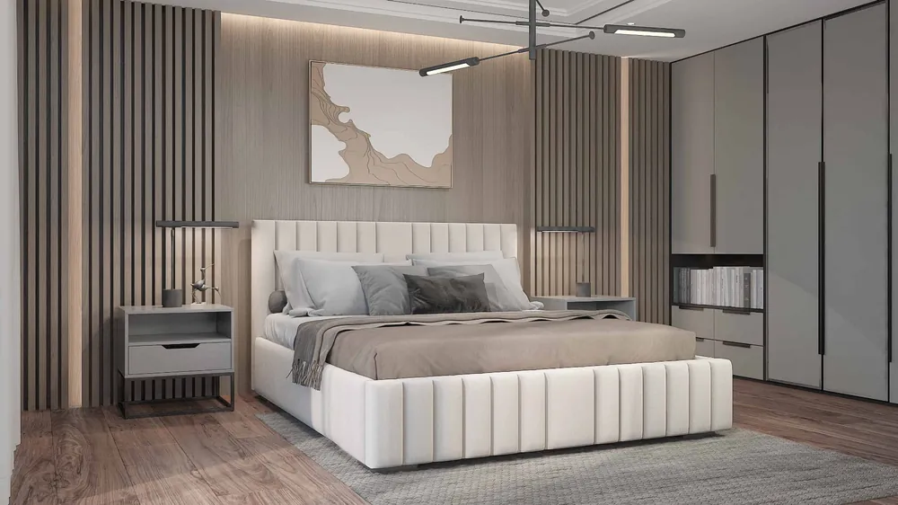 Bezpečná Platba Postel MODEL 16 180x200 béžová - MONOLITH 04