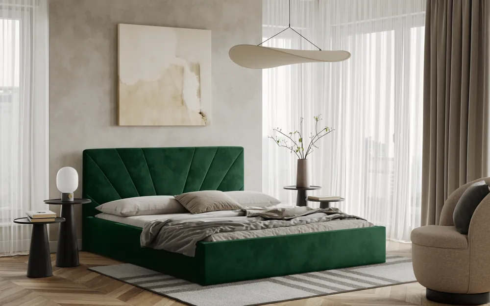 Koupit Online Postel LATINA 140x200 zelená s úložným prostorem