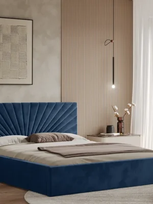 Sleva Postel BACOLI 160x200 modrá s úložným prostorem