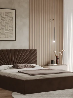 Vysoce Kvalitní Postel BACOLI 160x200 hnědá s úložným prostorem