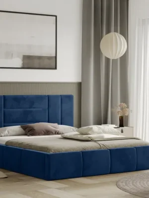 Akční Nabídka Postel MILANO 160x200 modrá s úložným prostorem