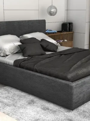 Akce Postel LINCOLN 160x200 tmavěšedá s úložným prostorem - manšestr - LINCOLN 90