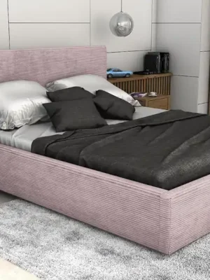 Postel LINCOLN 180x200 růžová s úložným prostorem - manšestr - LINCOLN 61 Must-Have