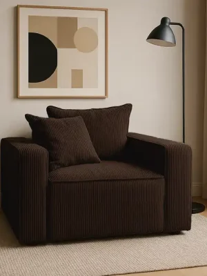 Zlevněný Křeslo FIRE - tmavěhnědé - manšestr - LINCOLN 29