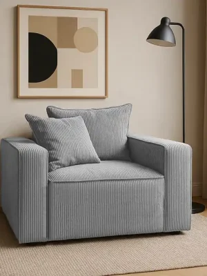Must-Have Křeslo FIRE - šedé - manšestr - LINCOLN 86