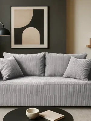 Tovární Cena Dvoumístná pohovka FIRE - šedá - manšestr - LINCOLN 86